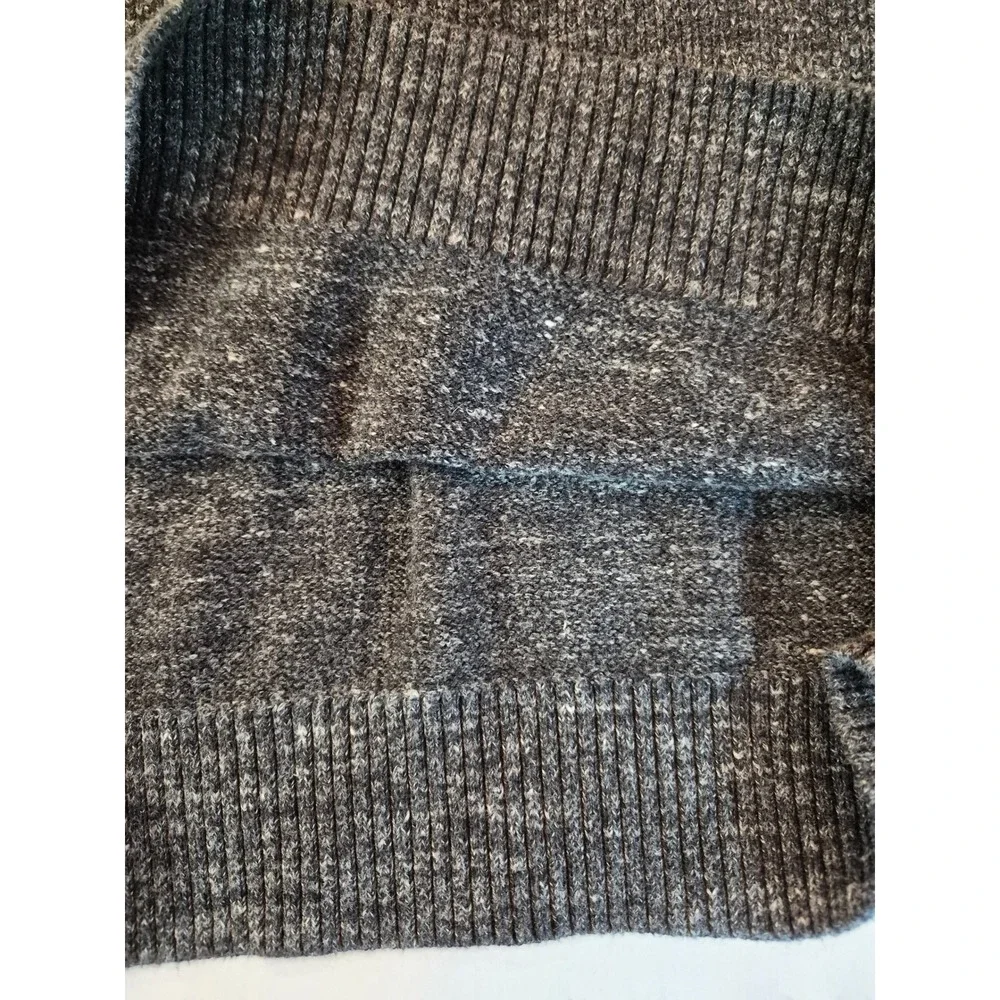 Banana Republic Mens 1/4 Zip Hooded Sweater Charcoal Gray Marl Size M Outdoor